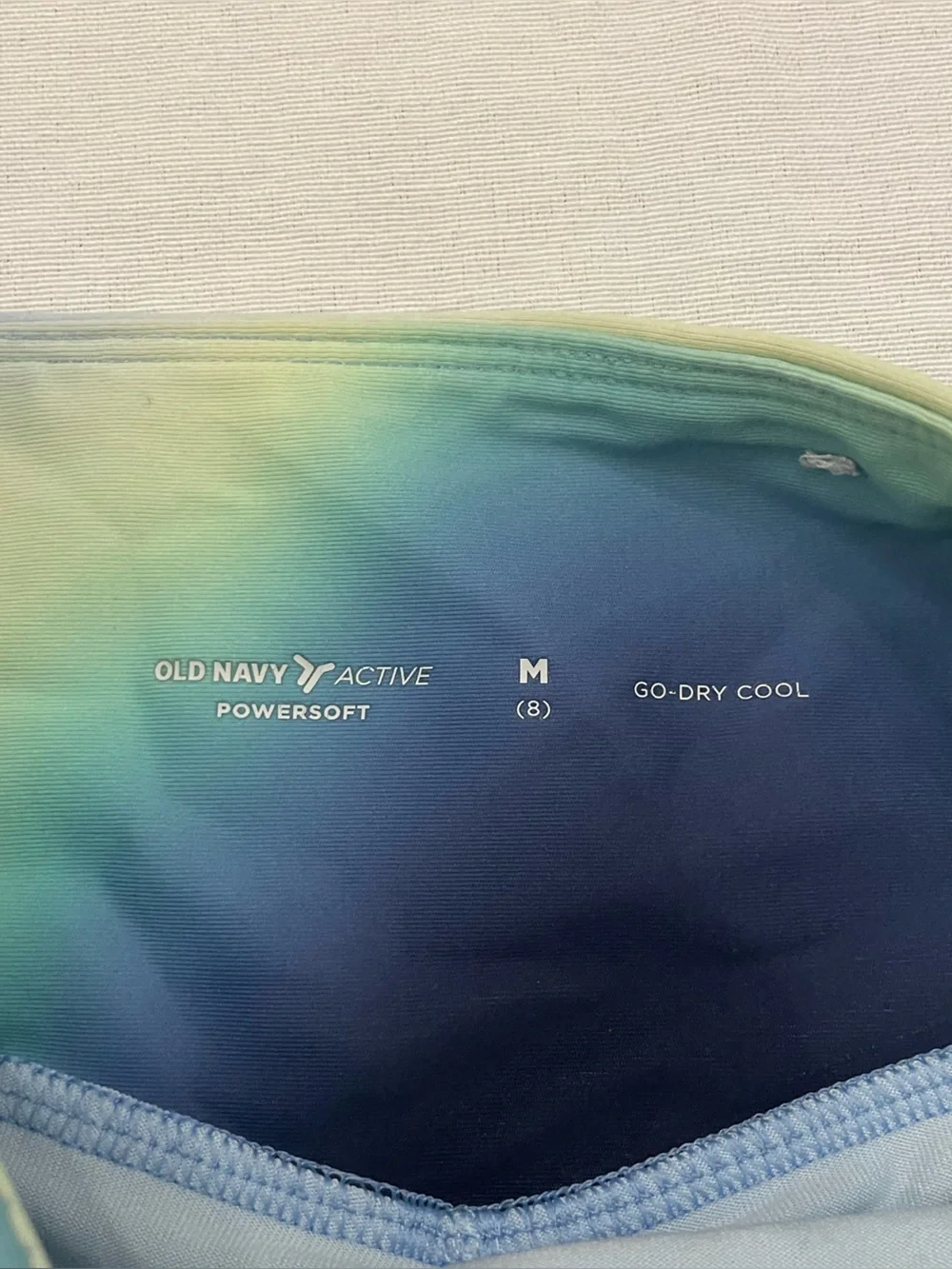 Old Navy Tie Dye Blue Gradient Athletic Skirt with Yellow Accent Medium